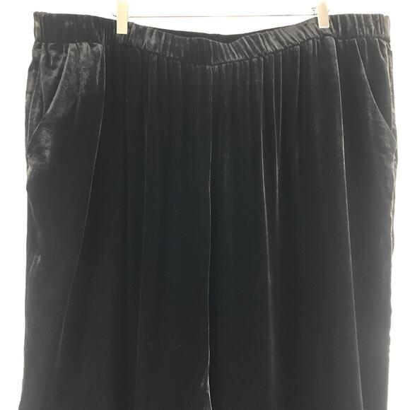 Eileen Fisher Woman Rayon Silk Velvet Pull-On Pants Pockets Black Plus Size 3X - Picture 3 of 13